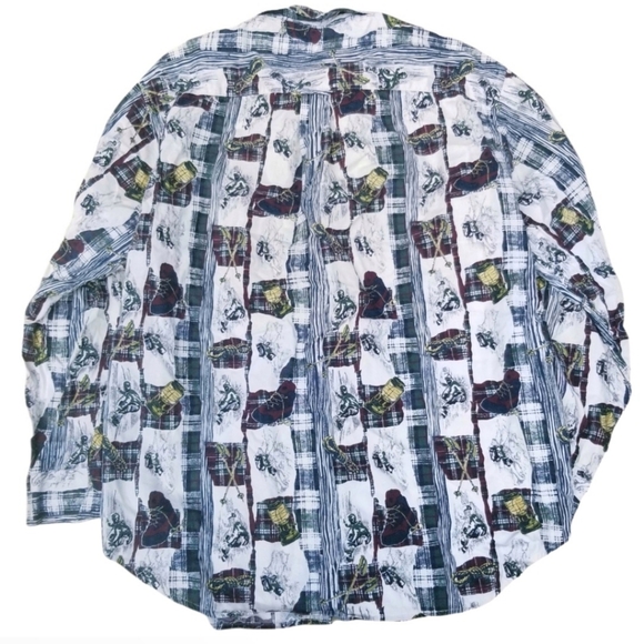 Vintage 90s mountaineering hiking button down Shirt Long Sleeves Men's Size XL - Picture 2 of 7